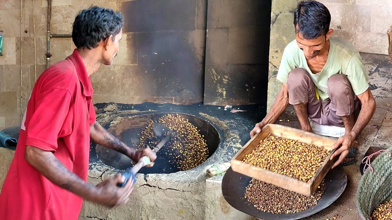 Sand Roasted Chickpeas | 100 Years Old Method to Make Salty Chickpeas | Amazing Food Processing