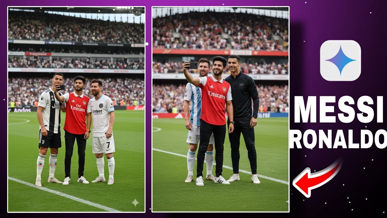 Football Player Photo Editing | Ronaldo Messi Selfie Photo | Google Gemini New Trending Photo