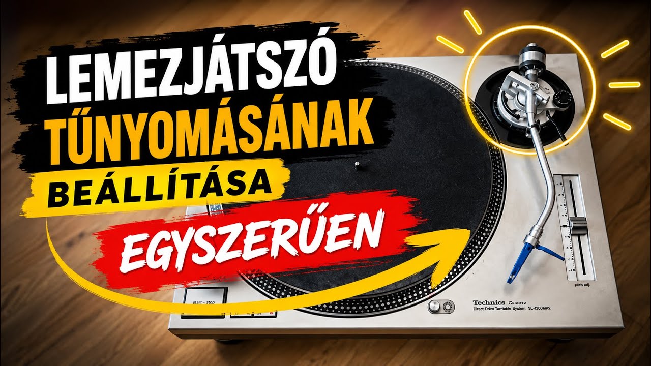 Lemezjátszó tűnyomásának beállítása