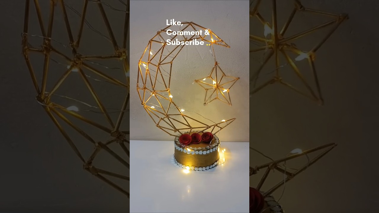 Day 7/15 DIY🤯 Ramadan Decoration Geometric🌙⭐ #shorts #crafts #ramadan #pinterestaesthetic #trending