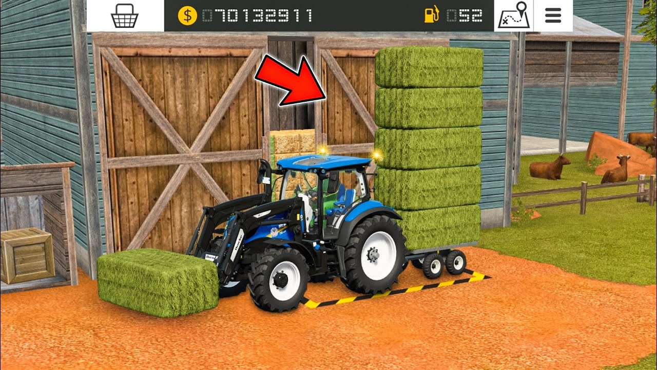 Making Grass Square Bales With Multiplayer In Fs18 | Fs18 Multiplayer Gameplay | Timelapse