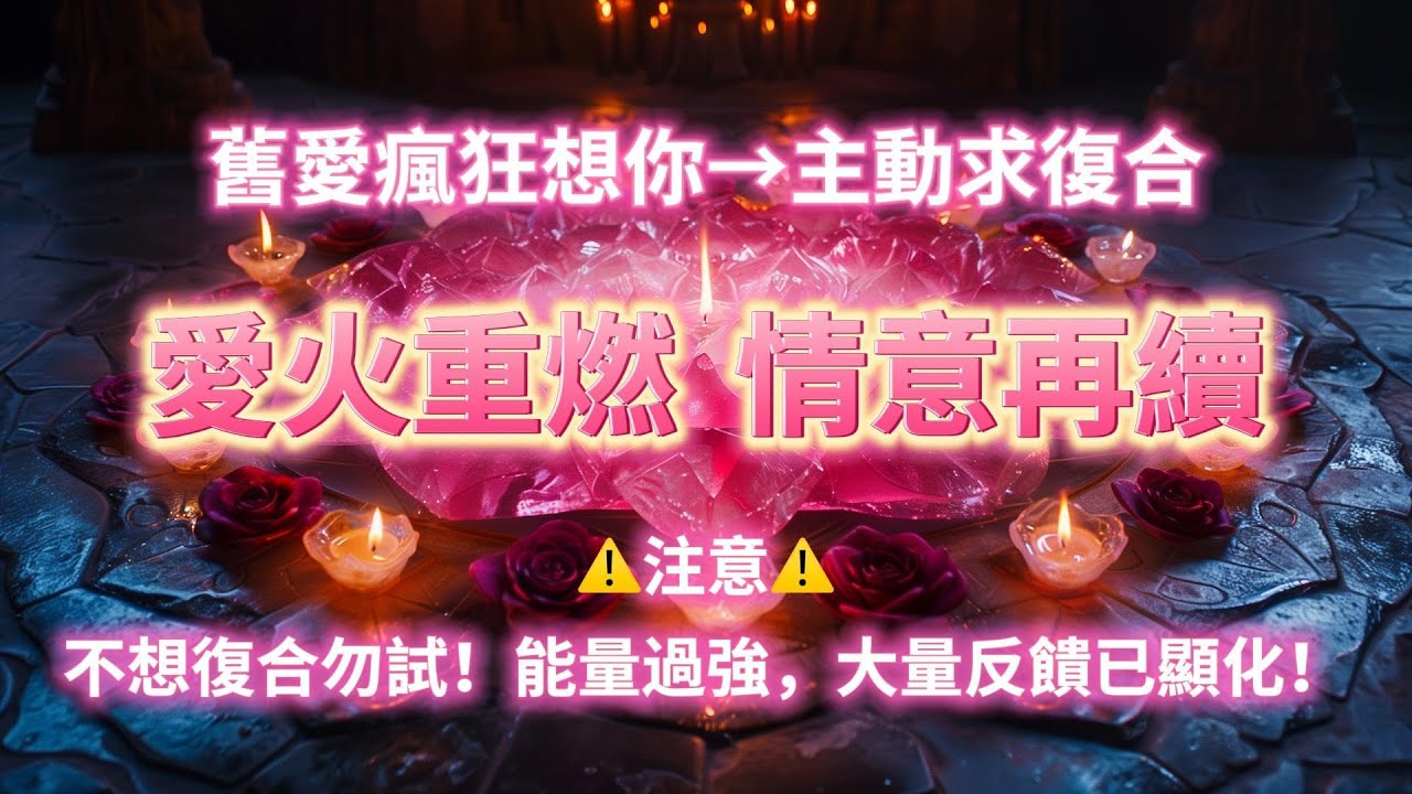 聆聽8分鐘後，🔥愛火重燃，情意再續❤️舊愛瘋狂想你→讓TA主動求復合 ⚠️能量預警：此頻段專為「渴望重逢」的靈魂校准，抗拒者請謹慎停留，不想復合勿試！能量過強，大量反饋已顯化💗 正念冥想 吸引力法則
