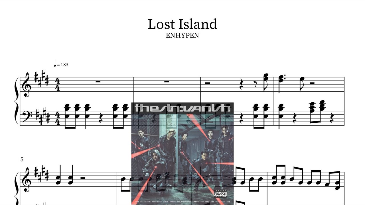 ENHYPEN(엔하이픈) - Lost Island Piano Sheet(鋼琴譜피아노 악보)