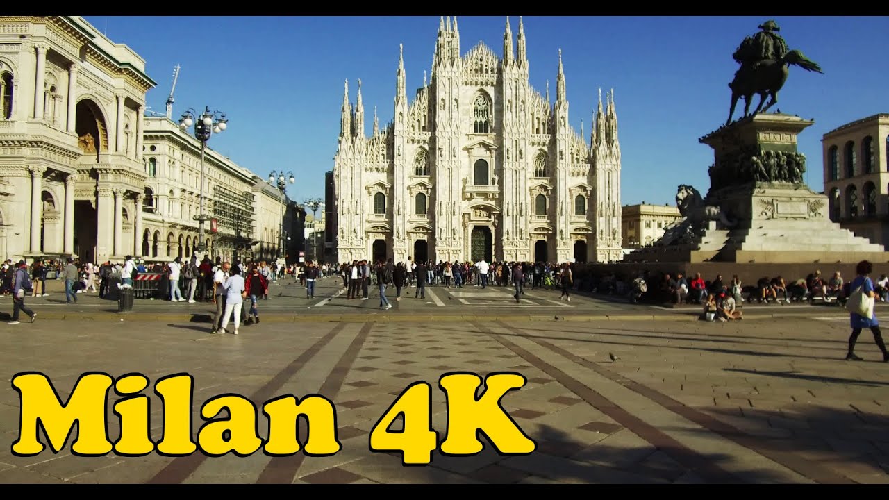 Walk around Milan Italy. [4K]