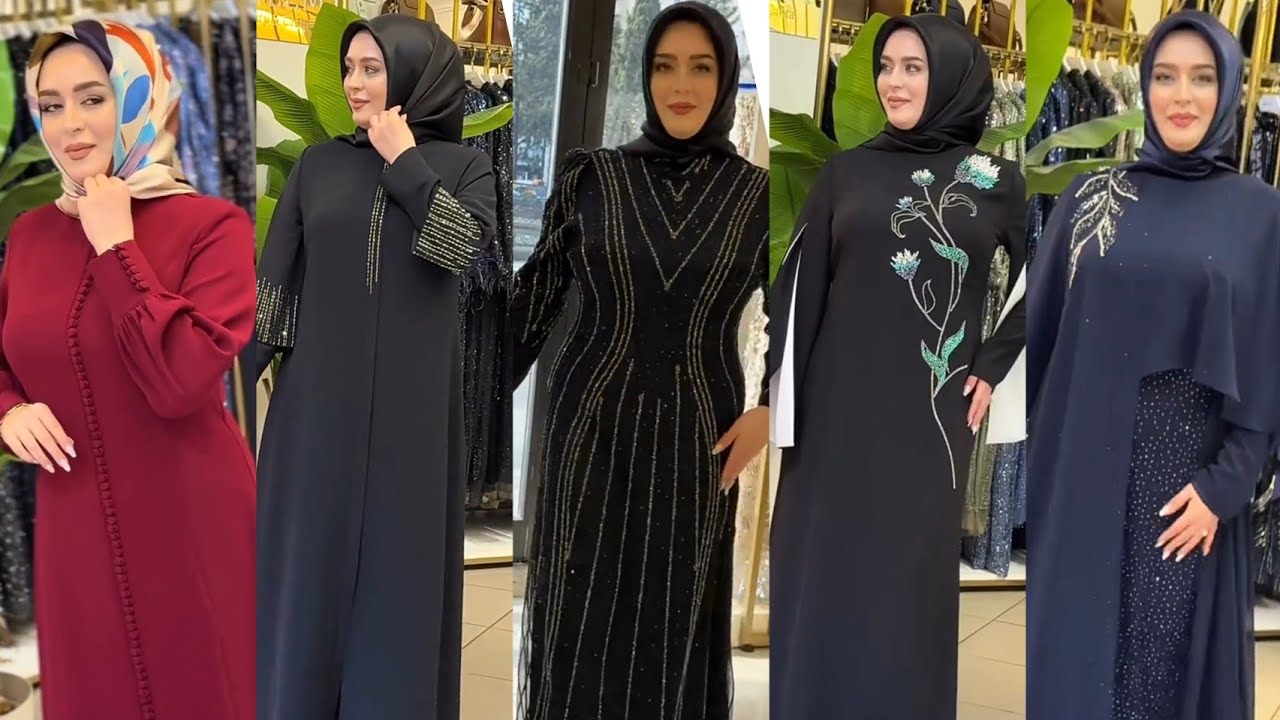 En Şık Tesettür FERACE Modelleri  Abiye  Modelleri | Hijab Style Dresses Wearing فساتين محجبات