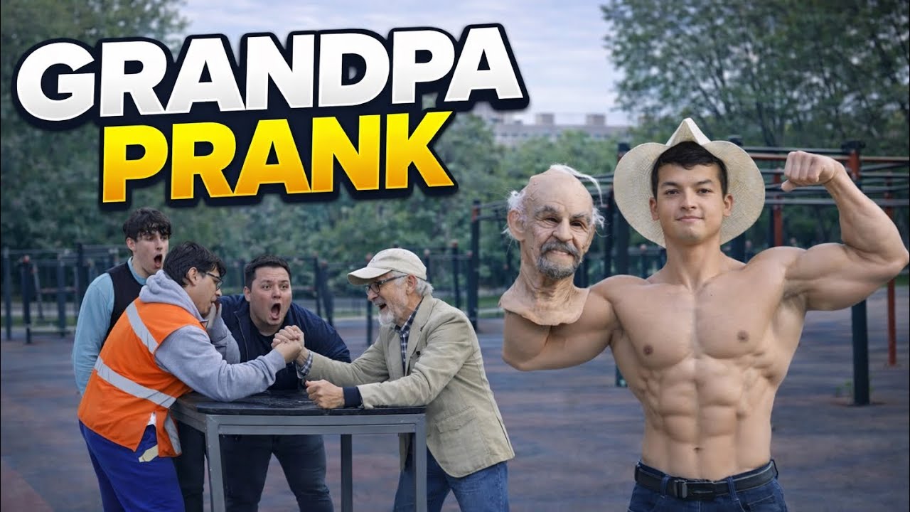 75 Year Old Man Arm Wrestling Prank | Alisher Style 