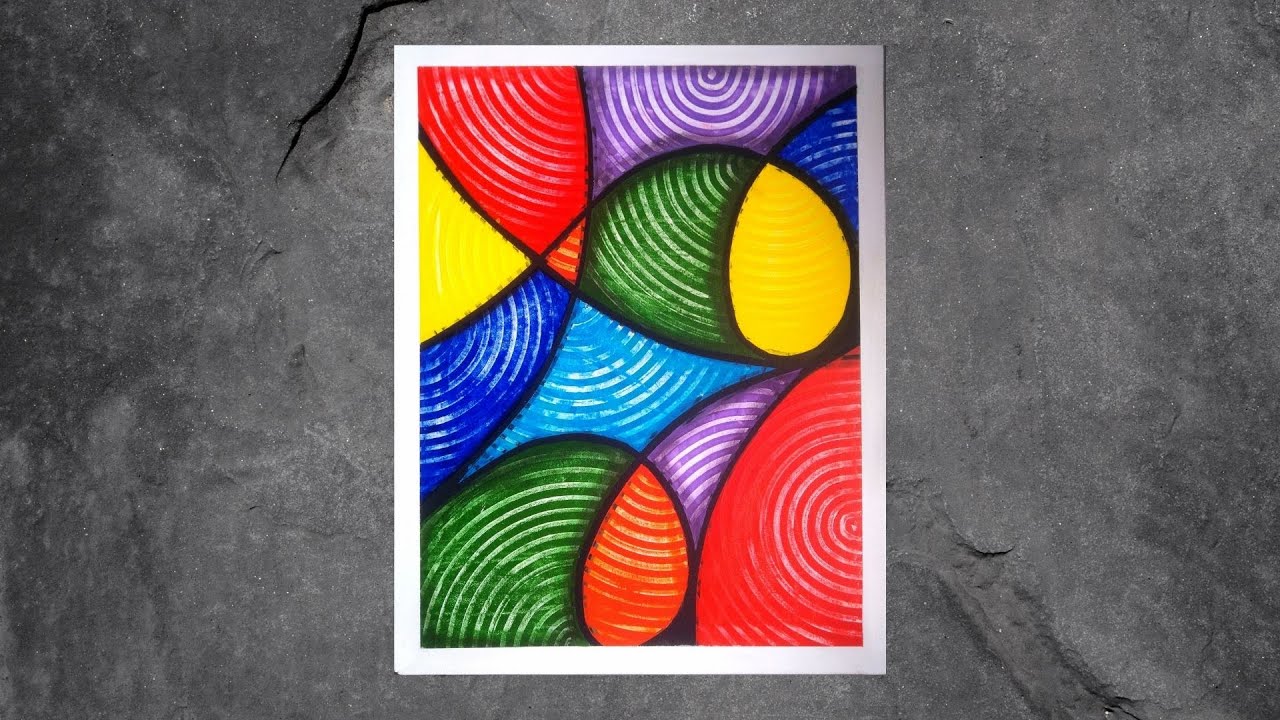 Pintura abstracta fácil con acrílicos y espátula/ con textura en ondas/Abstract painting easy