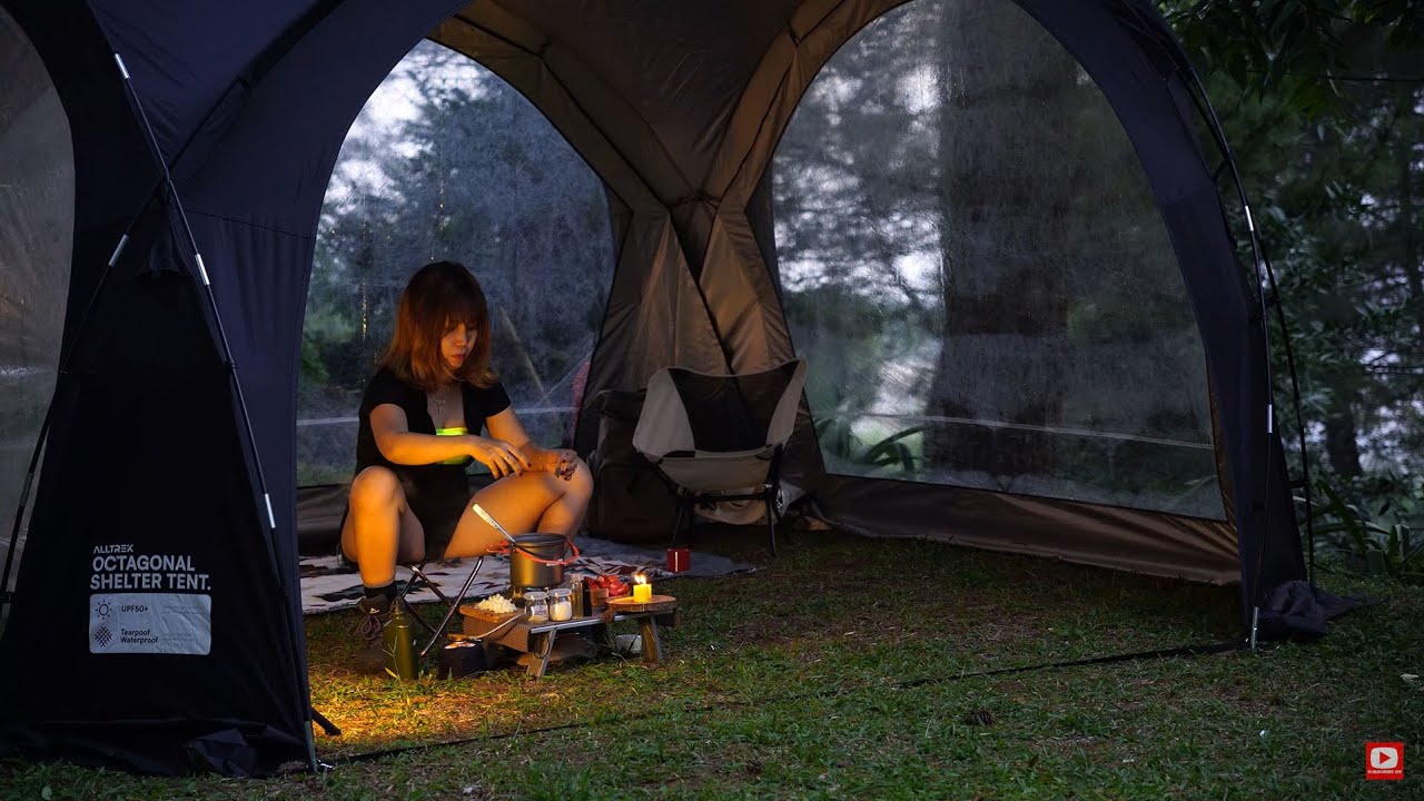 ALONE in the pine forest | Camping in the forest enjoying the sounds of nature | Cozy camping