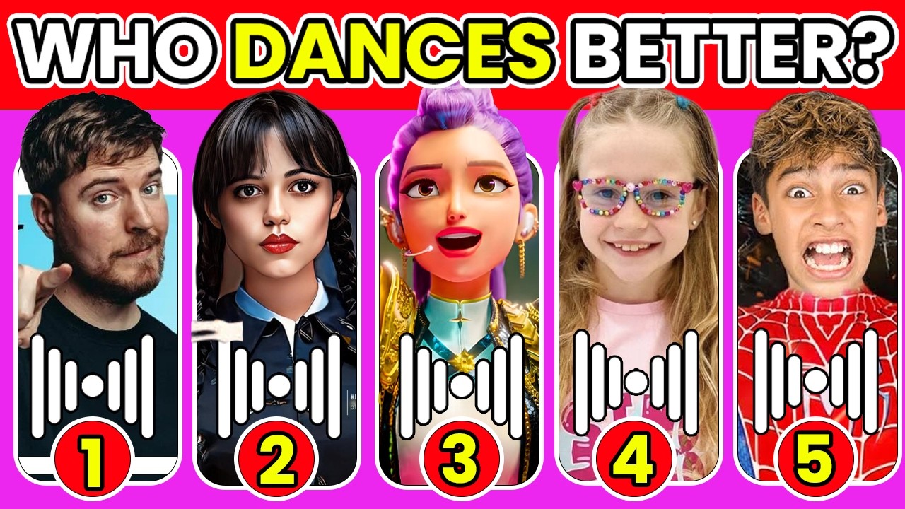 Who DANCES Better?🎤💃🎶 Guess Who’s Dancing ~  Like Nastya, MrBeast, Rumi, Zoey, JoJo Siwa | Deep Quiz
