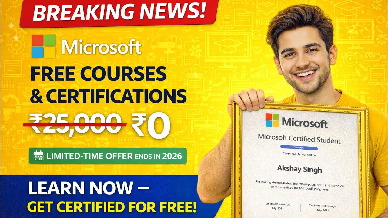 Microsoft Free Certificate Course | Microsoft Free Certificate with Certificate | Microsoft courses