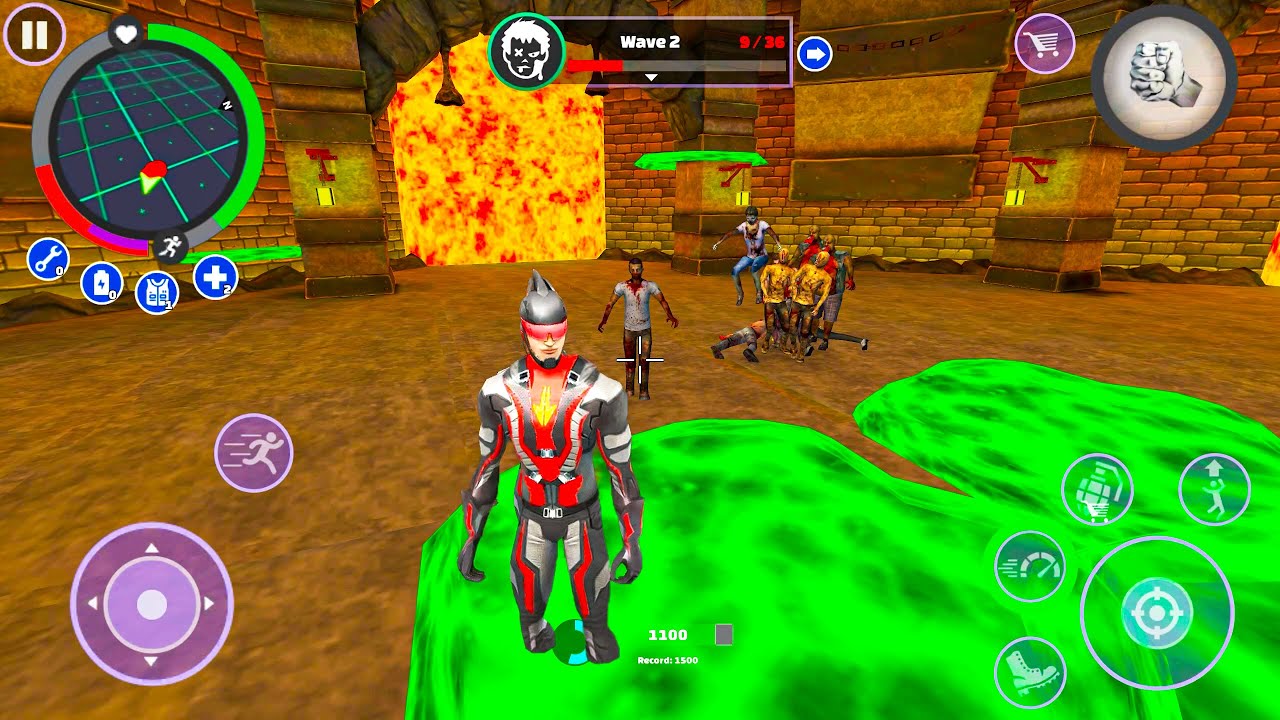 Unlimited Speed Superhero, Zombies in Lava Cave - Android, iOS Gameplay