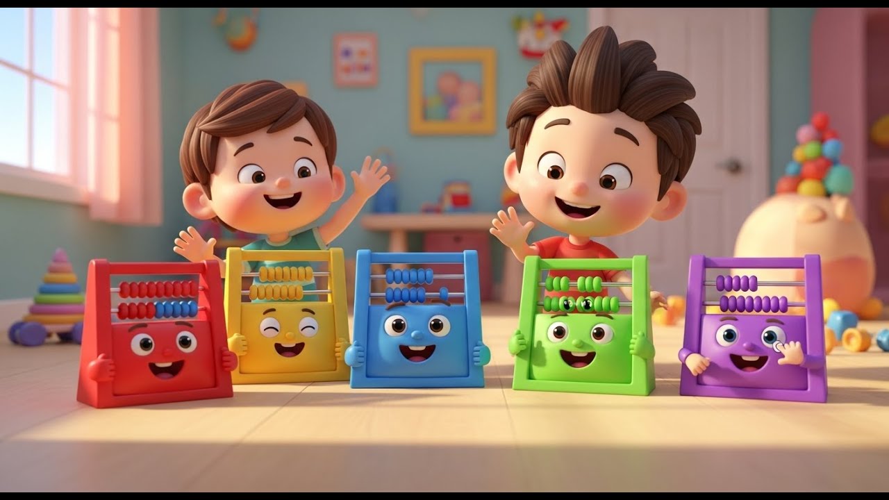 Cinco Pequenos Ábacos de Brinquedo Clique Clique | Música para Aprender a Contar
