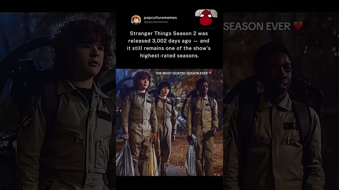 Stranger Things Season 2 was released 3,008 days ago and remains a fan favorite 