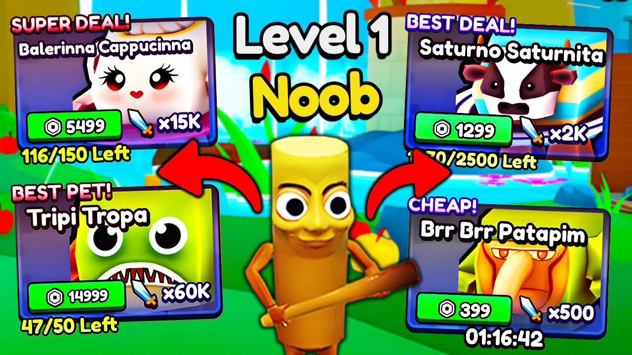 Starting over as NOOB with EVERY OP PET In Brainrot Evolution!