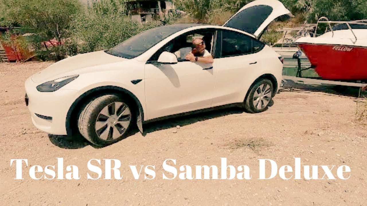 Antalya’da Tesla MY SR ile Denize tekne atma çekme | Marin Boat - Samba Deluxe 4.95