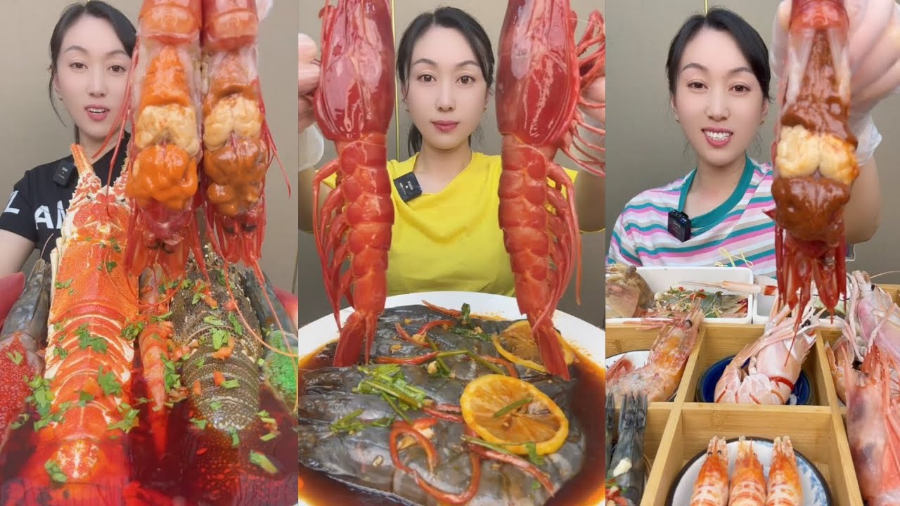 EAT SEAFOOD LOBSTER SHRIMP RED DEVIL SHRIMP SNAIL YUMMY....#mukbang #yummyfood #delicious