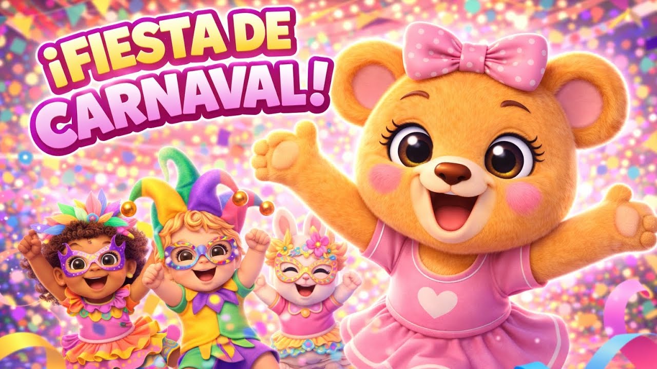 Fiesta de Carnaval Infantil 🎉 | Canciones para Bailar con Tita la Osita 🧸🎭