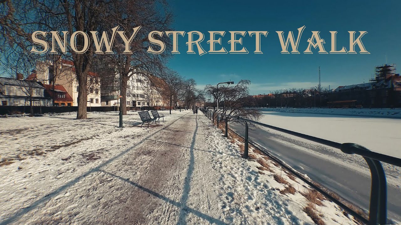 Snowy Street walk in Sweden 🇸🇪.. (Malmo, Skane) ❄️❄️ | 4K HDR