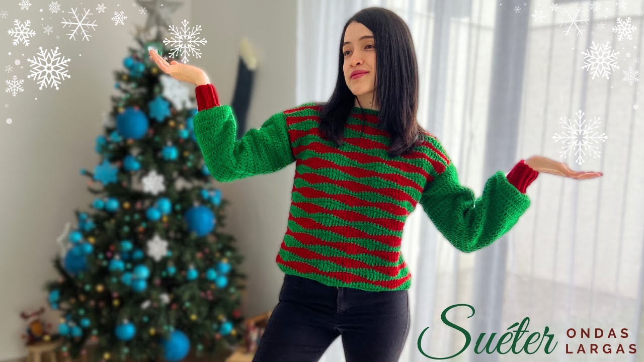 COMO TEJER SUETER CON ONDAS A CROCHET