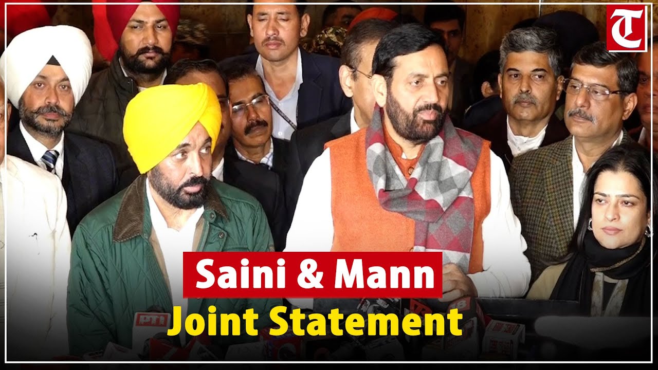 Nayab Saini & Bhagwant Mann Address Press, Resolve Haryana-Punjab Dispute Through Dialogue