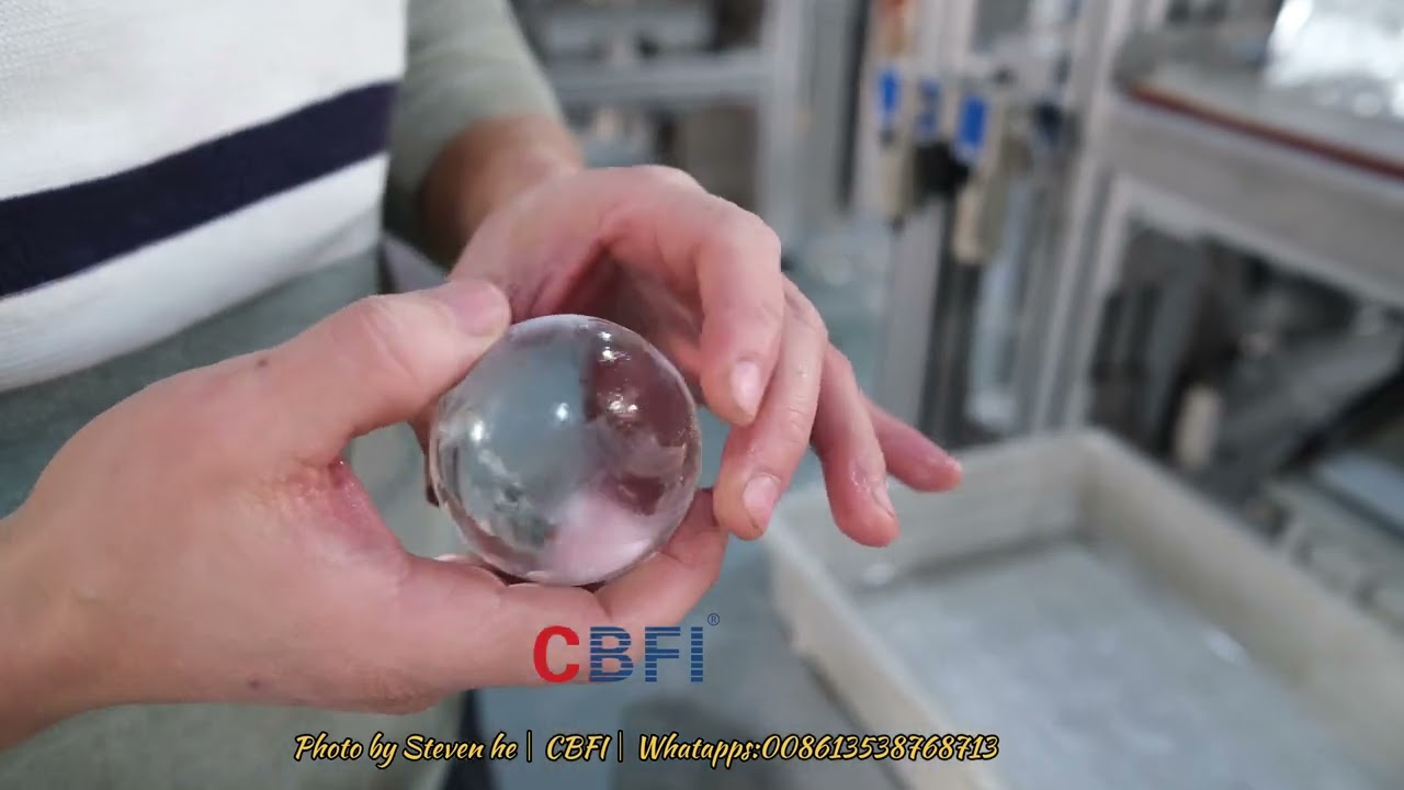 Ice ball cutting machine testing 60mm in CBFI