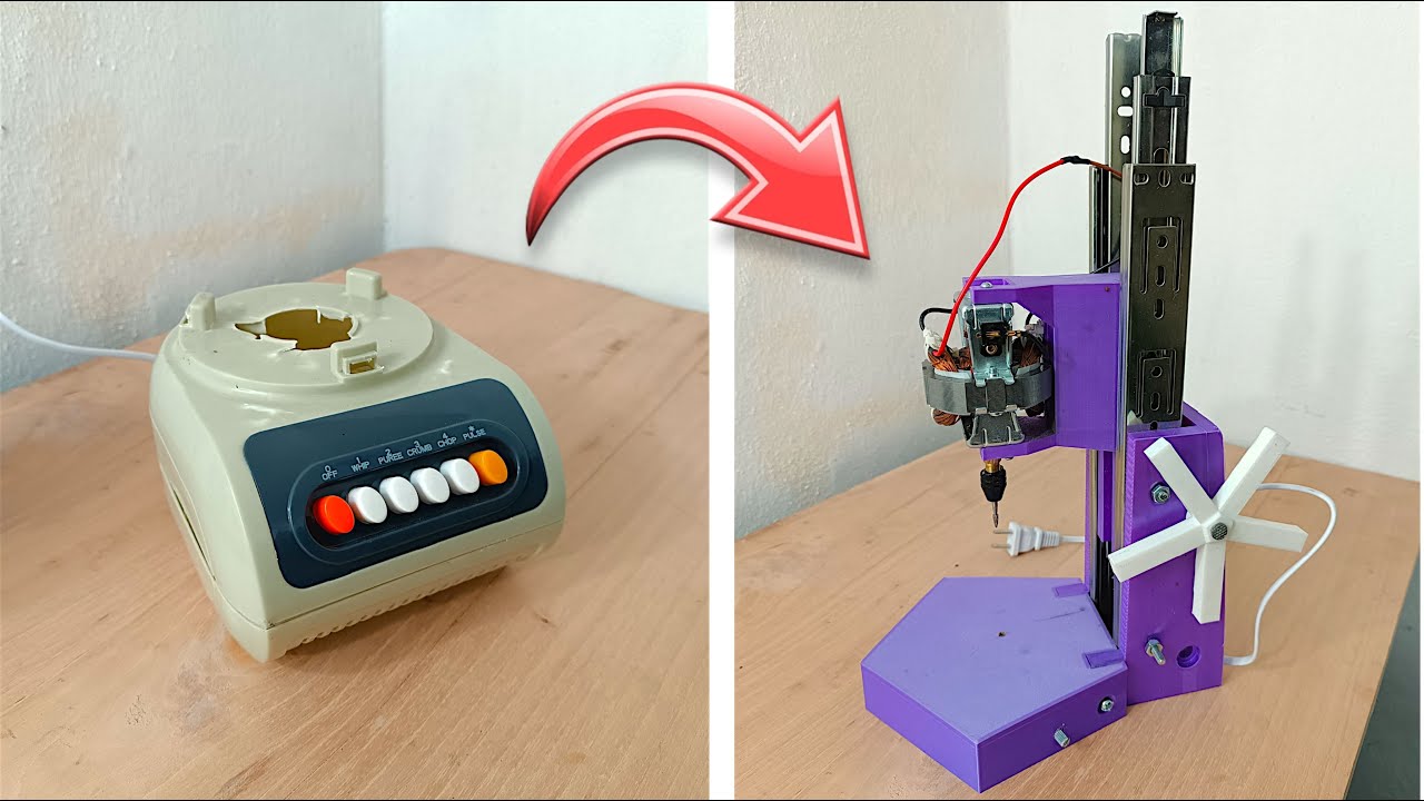 Taladro De Mesa Con Motor de Licuadora  #jlcmc