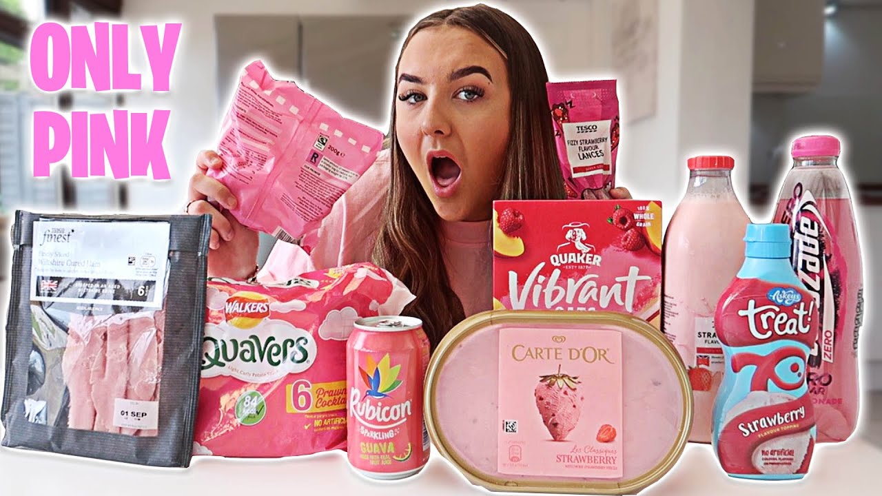I Only Ate PINK Food for 24 HOURS!! *challenge*