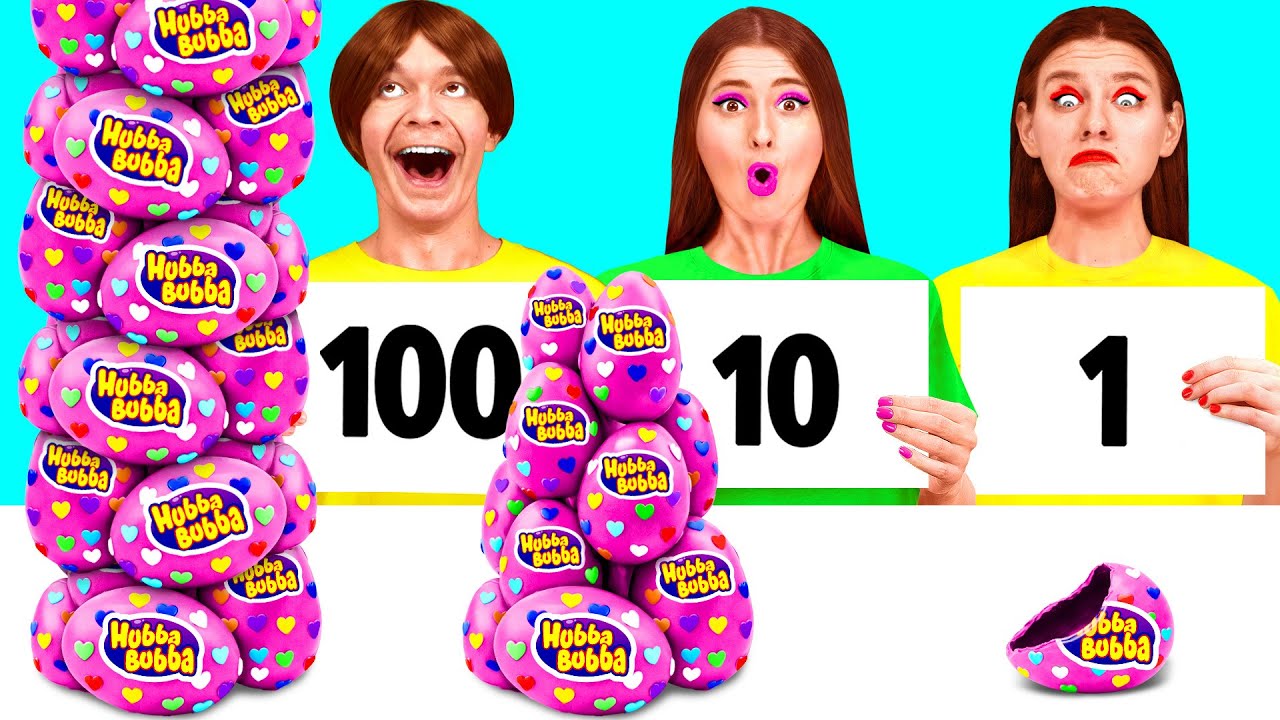 100 Слоев Еды Челлендж | Потрясающие Кухонные Хитрости от Happy Funny