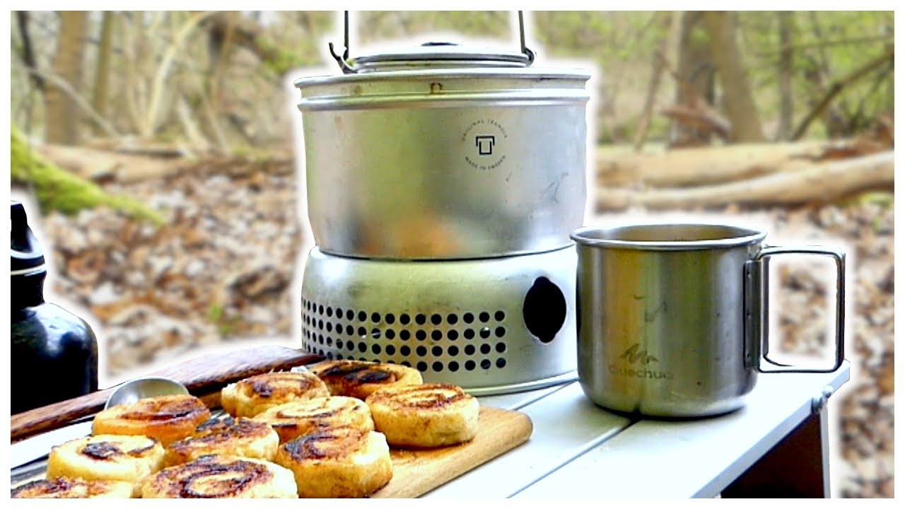 🌱Vegane Zimtschnecken mit dem Trangia zubereiten | Kochen im Wald | Unterwegs mit dem Liegerad