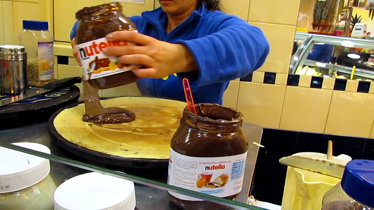 Nutella and Pine Nut Crepe in Rome, Italy.
