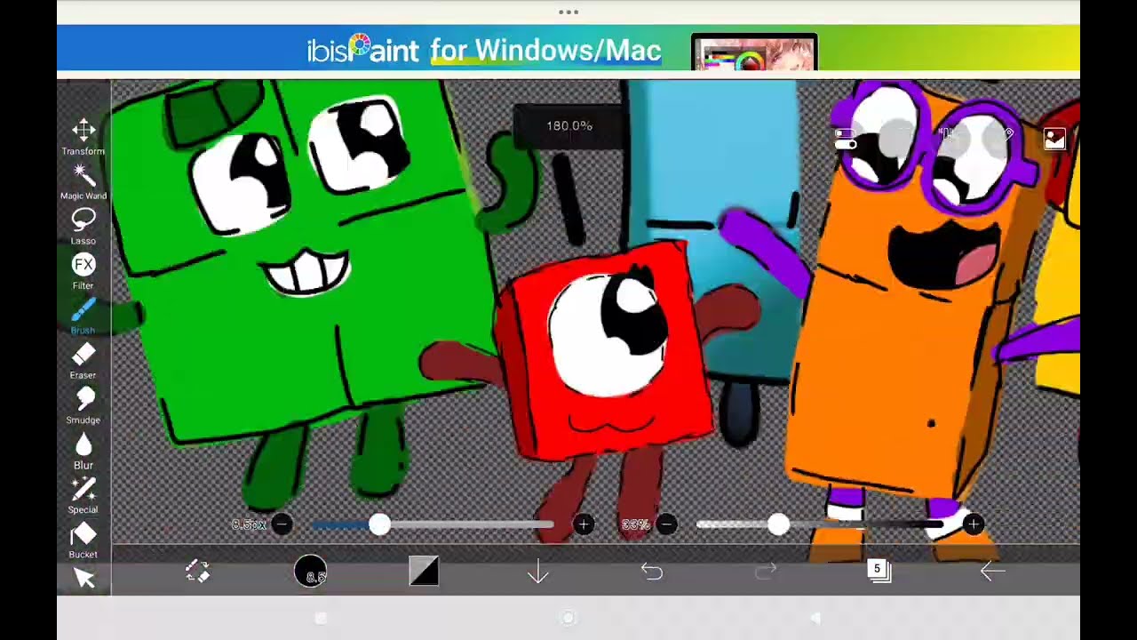 Drawing Number Blocks In Ibis Paint I Transforming Number Blocks Into Chibi Style 