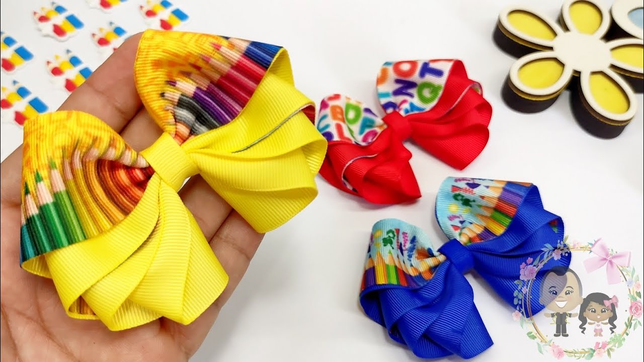 Laço Sheila Duplo. Dica de laço volta as aulas. Gaste pouco e ganhe muito!