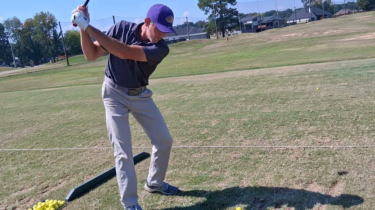 Trying a strong grip!  Can't keep that left arm staight, 😫 #golfervideos #disabledveterans #golf