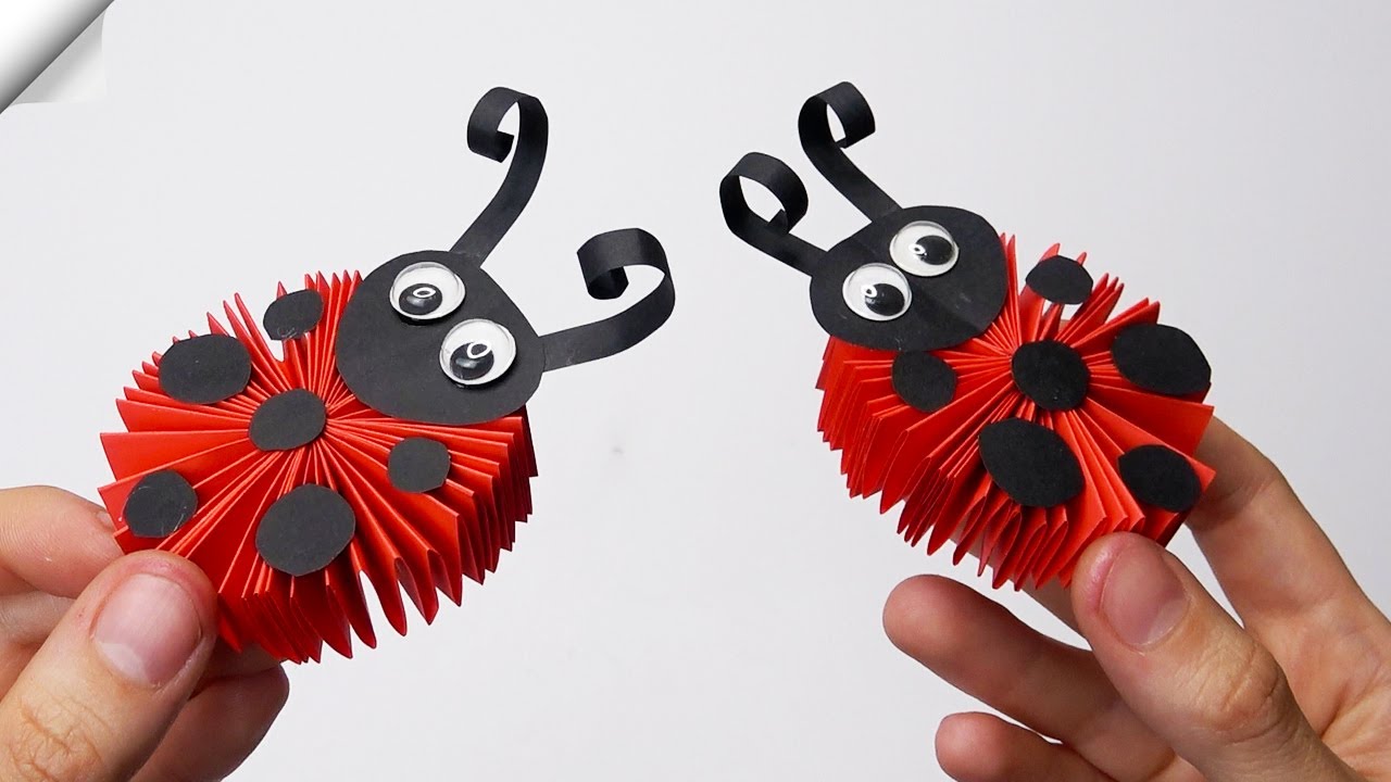 Cute Paper Ladybug - Moving paper toys - Easy Paper crafts