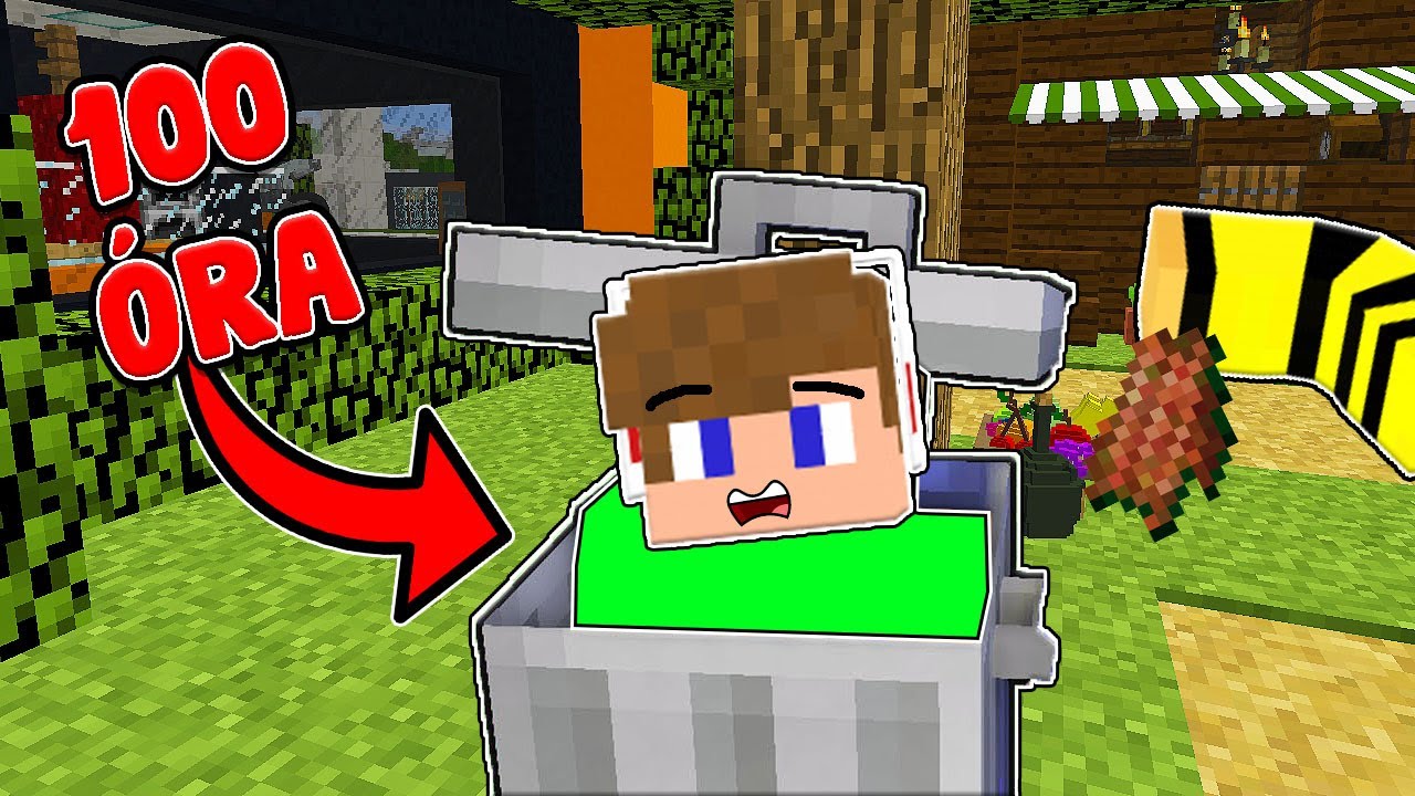 100 ÓRÁT TÖLTÖTTEM A SZEMETESBEN A MINECRAFT-BAN! 😱