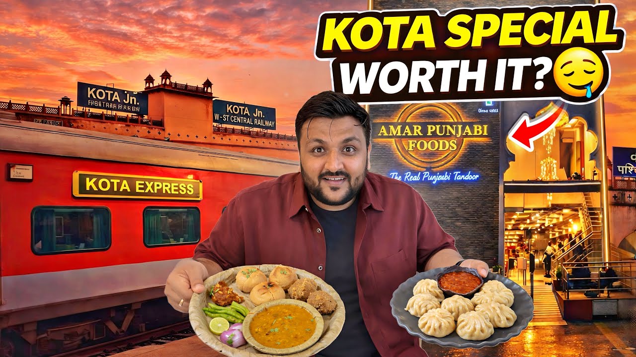 Train Journey to Kota Just for THIS Thali 😳 || Amar Punjabi Thali Review & Local Street Food tour