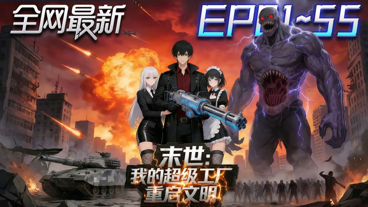 ⚡【首播漫剧】《末世我的超级工厂重启文明》💥第1~55集： 末世百年文明崩塌，他在廢墟中建造超級兵工廠，S級變異體為員工，重塑人類最後防線！