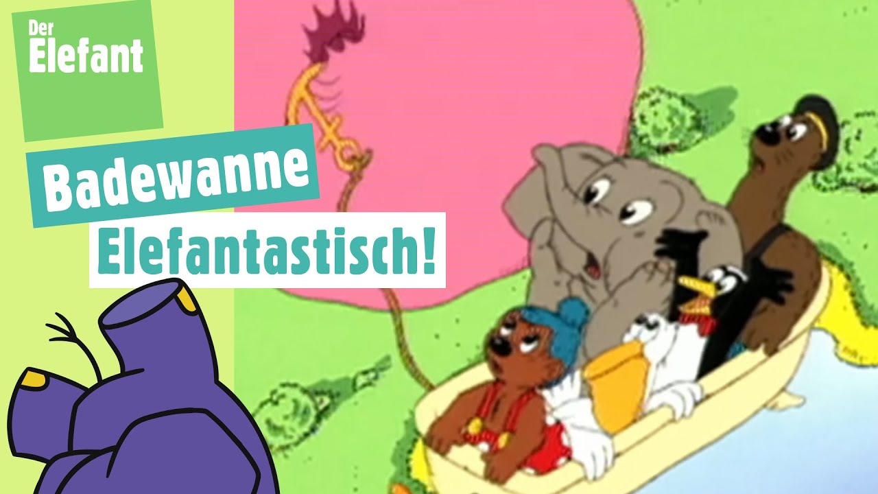 Petzi und der Ausflug in der fliegenden Badewanne & Verschiebebild Badewanne | Der Elefant | WDR