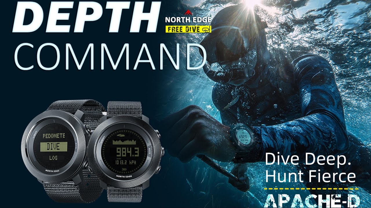 NORTH EDG APACHE-D Men's Digital Free Dive Watch Function explanation video