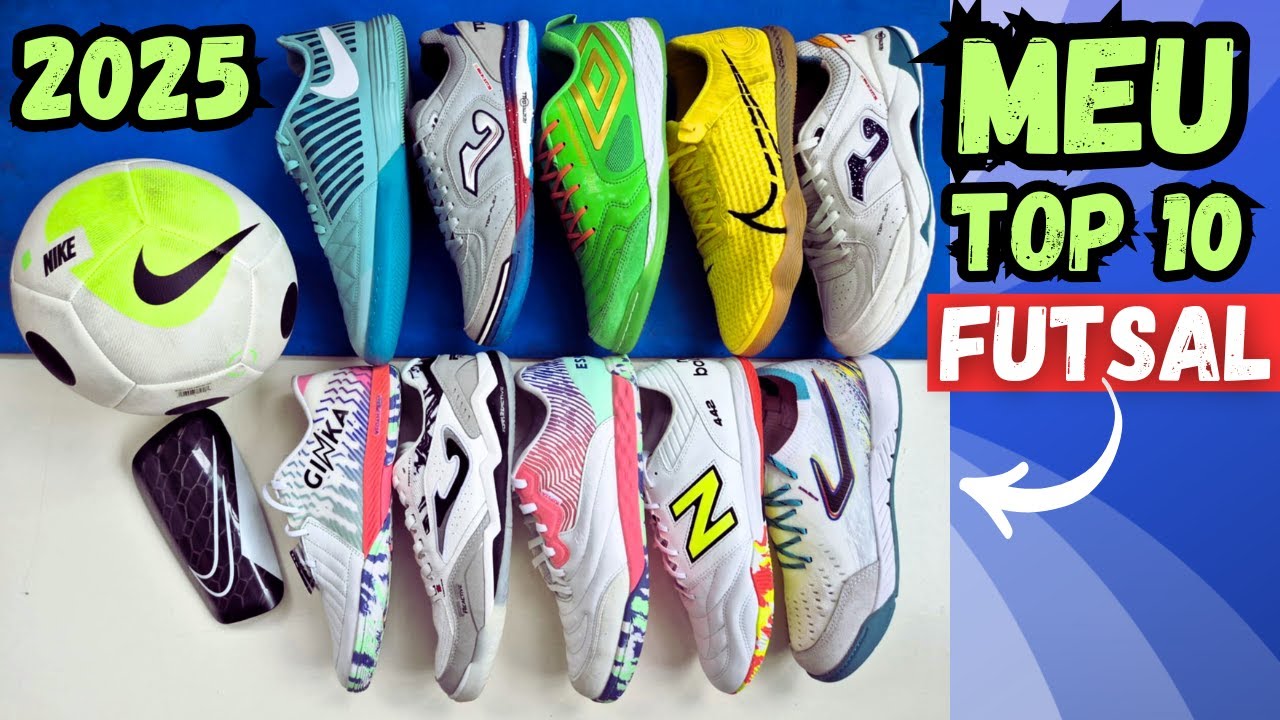 TOP 10 MELHORES CHUTEIRAS FUTSAL 2025‼ CONFERE AI...MINHAS ESCOLHAS‼ NIKE, JOMA, UMBRO, KIPSTA...