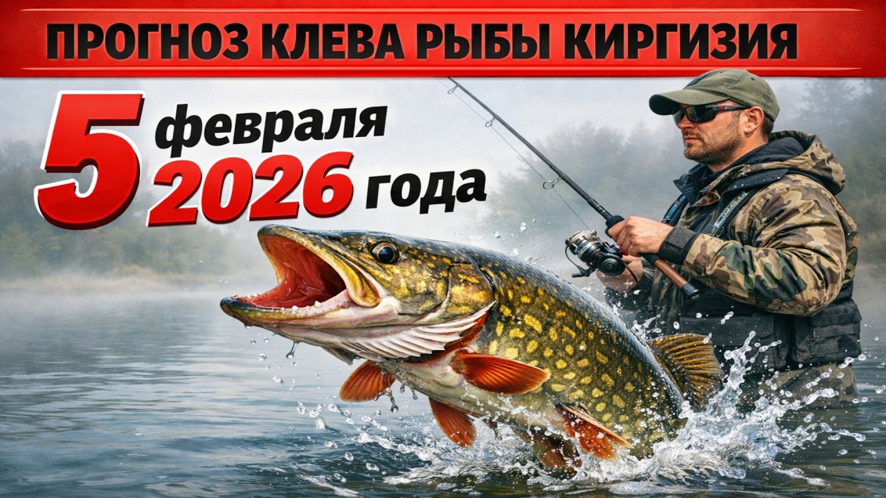 ПРОГНОЗ КЛЁВА в Киргизии на 5 февраля 2026 года! Бросай все и на рыбалку!