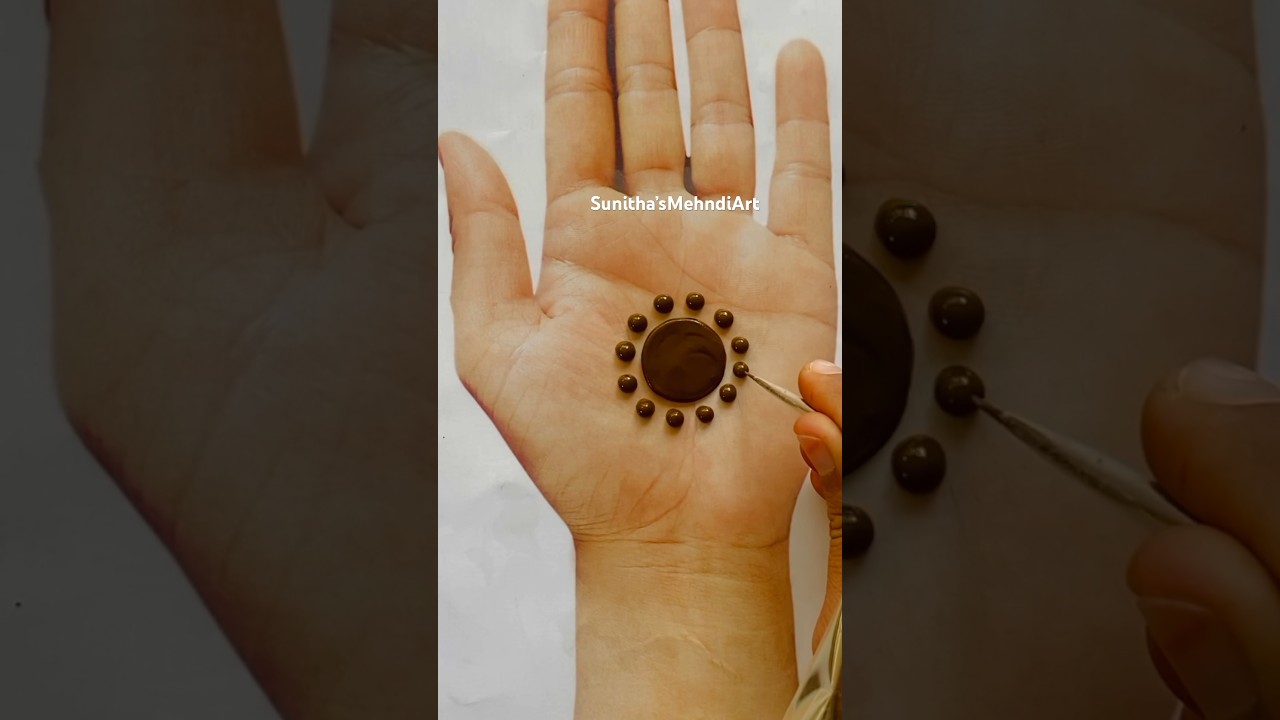Easy Simple Gol Tikki Beautiful Mehndi Design|| #easymehndi #youtubeshorts #shorts #goltikkimehndi