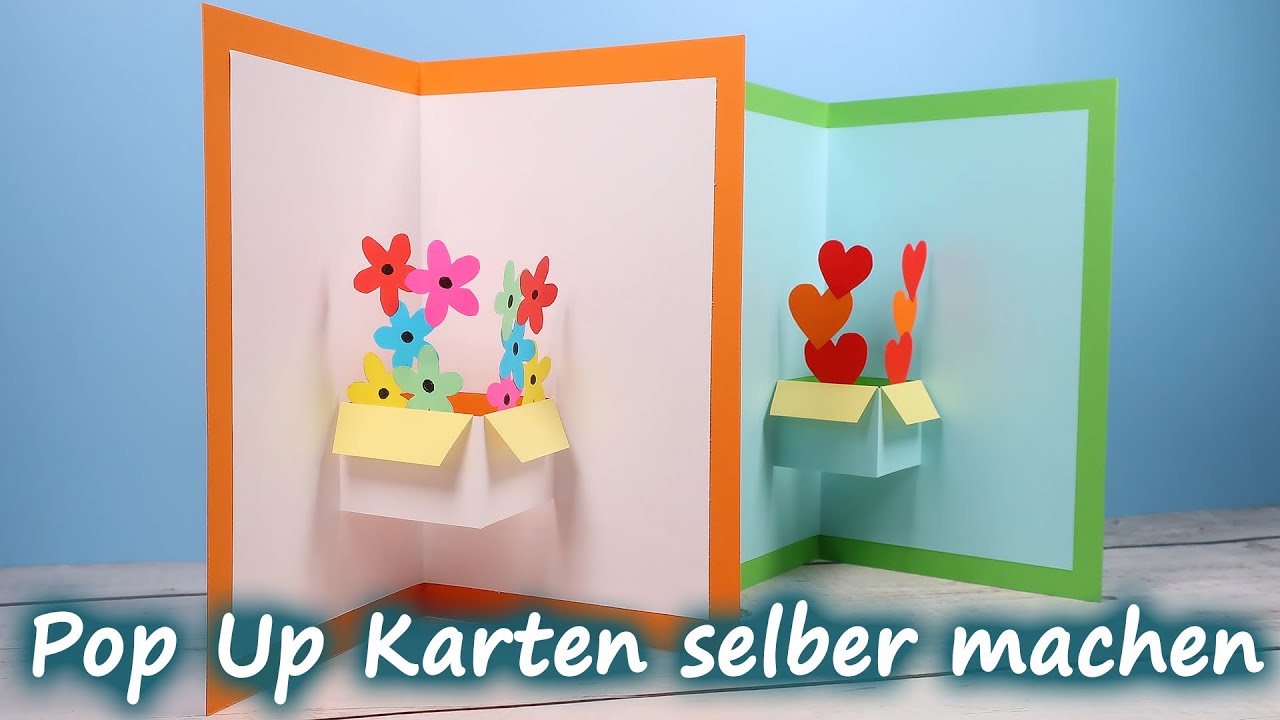 Pop up Karten basteln ❤️🌺 Herz, Blumen ... - einfach