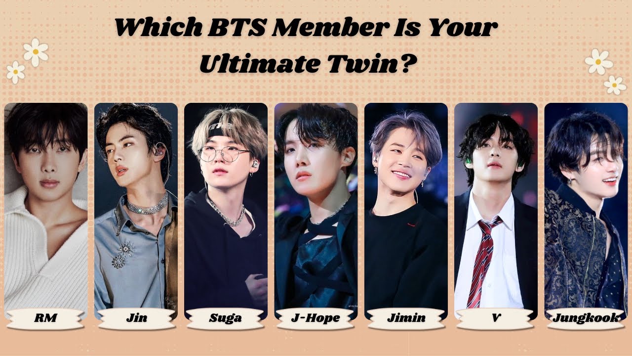 Which BTS Member Is Your Ultimate Twin? 💜🦋✨ | Fun Personality Quiz!