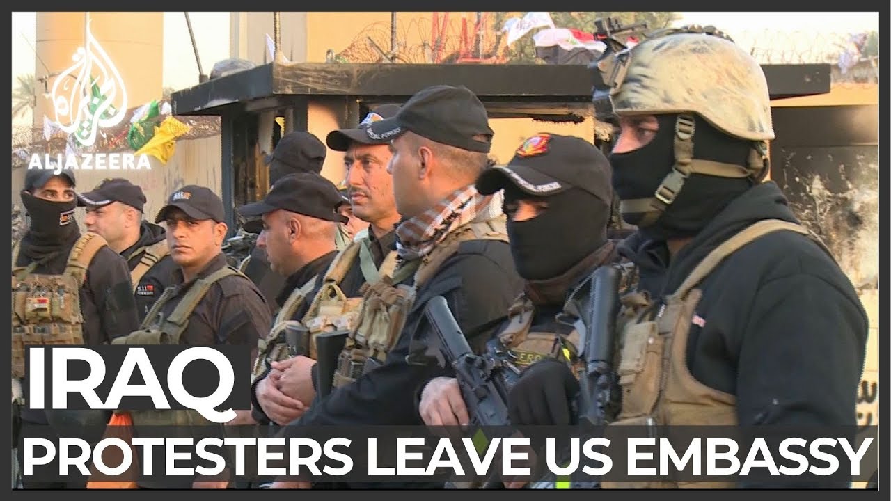 Protesters leave US embassy compound in Baghdad