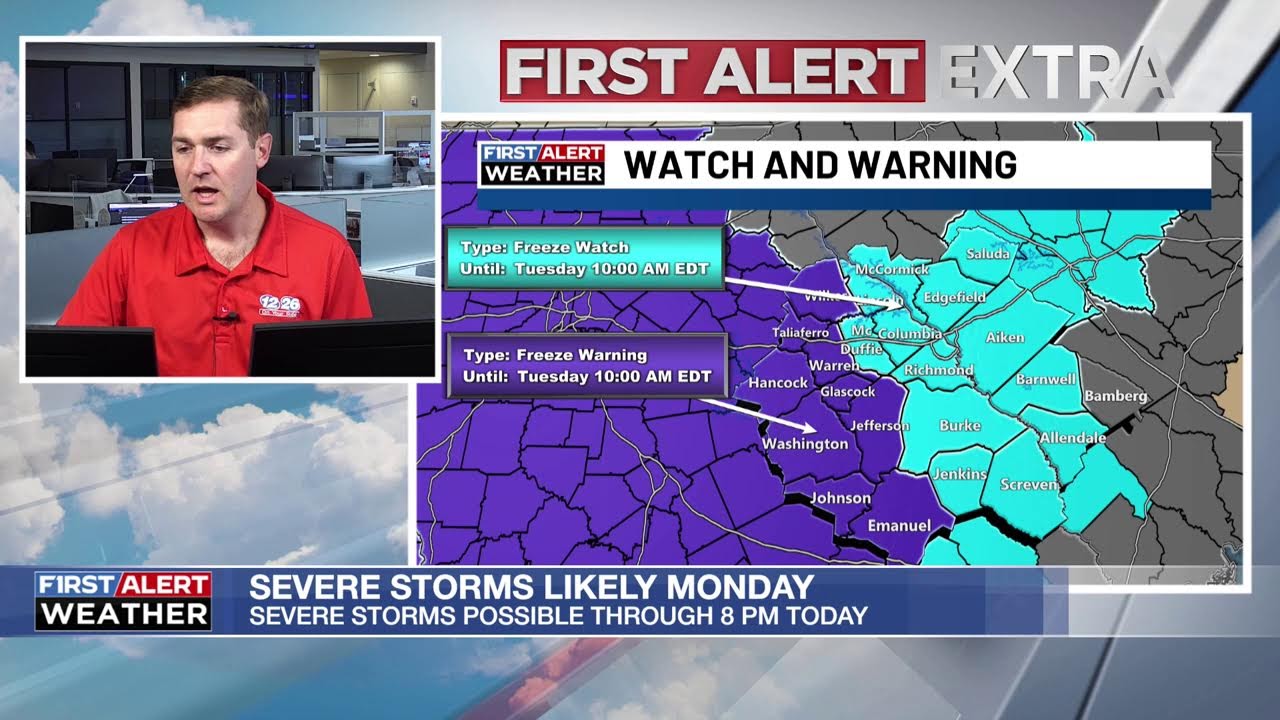 FIRST ALERT: Severe storms possible today - likely Monday