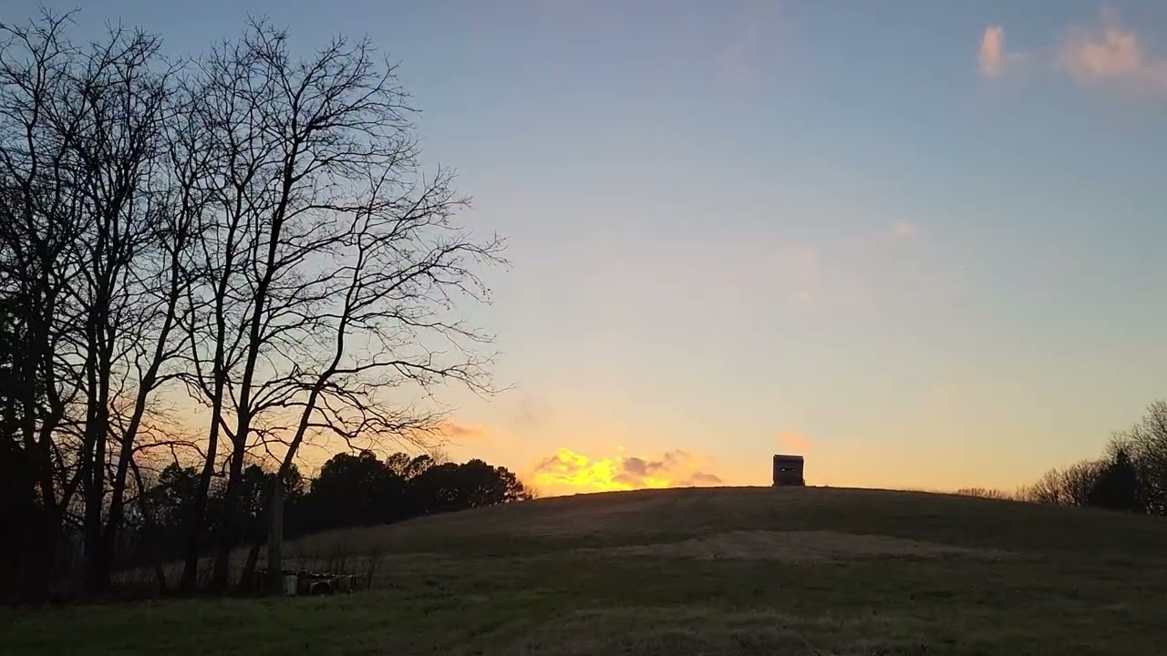 Walking up the pasture to watch the sunset.