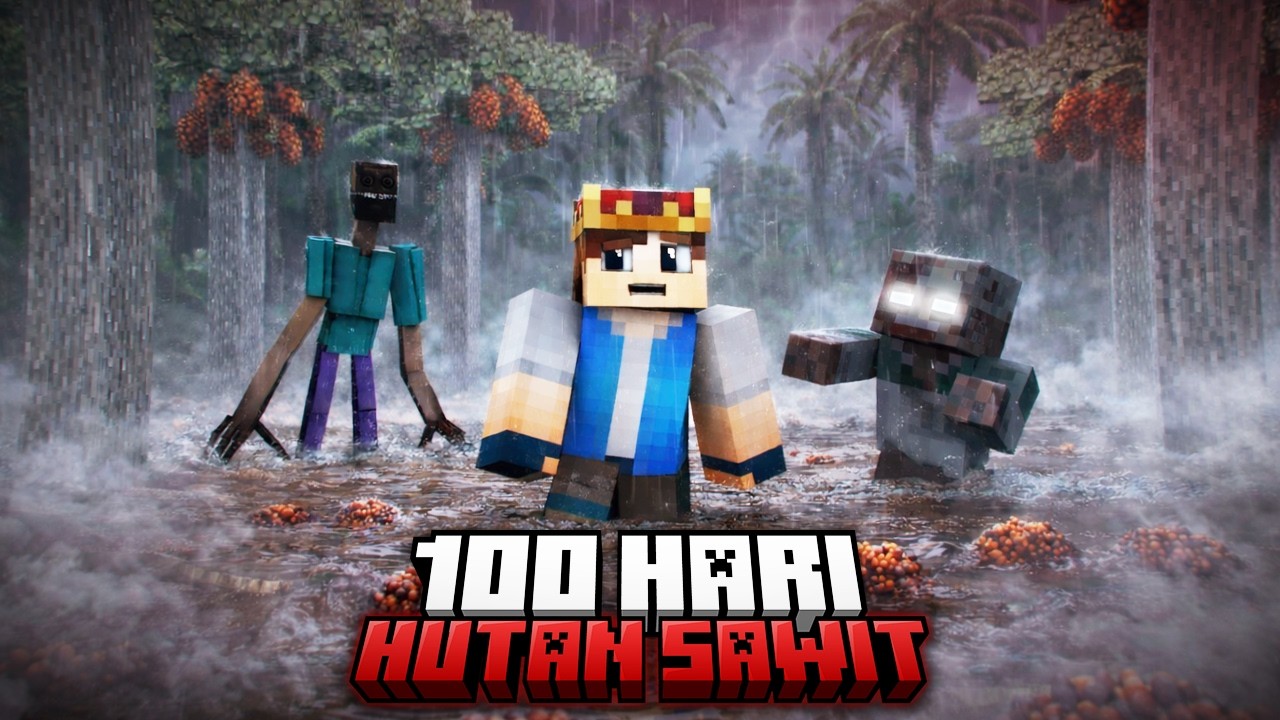 100 Hari di Minecraft Hutan Sawit Menyeramkan!
