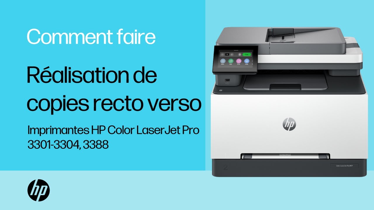 Comment faire des copies recto verso | HP Color LaserJet Pro 3301-3304, 3388 | HP Support