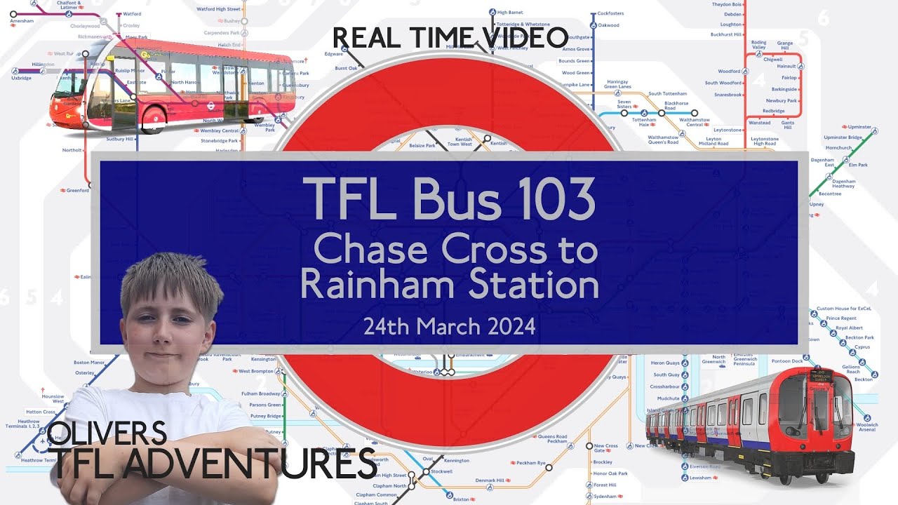 TFL BUS ROUTE 103 - Havering Chase Cross To Rainham Station - 24th March 2024 - Real Time Journey
